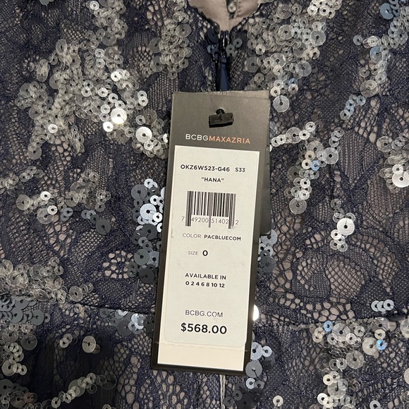 BCBGMAXAZRIA Hanna Sleeveless Sequined Gown Size 0 NWT - Picture 6 of 7